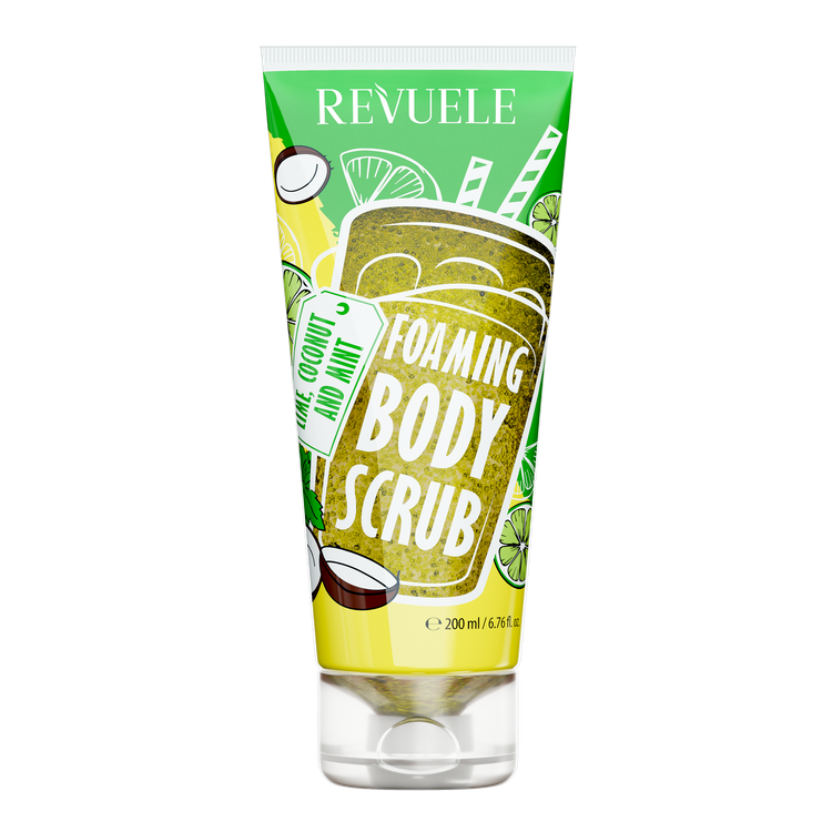 فوم اسکراب لیمو نارگیل نعناع ریووئل | Revuele Foaming Body Scrub Lime, Coconut and Mint