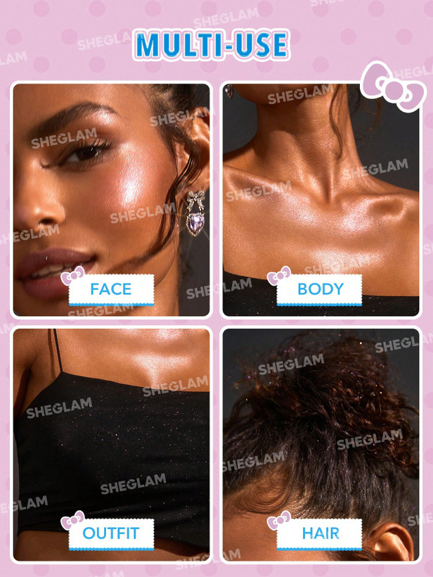 بادی میست هایلایتر هلو کیتی شیگلم | Sheglam Hello Kitty|SHEGLAM Bow-Utiful Highlighting Body Mist-Kitty Glow