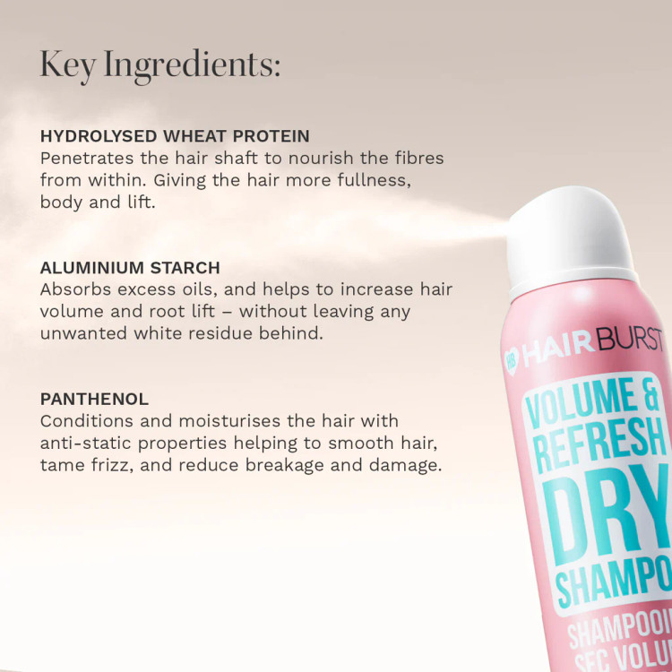 Hairburst volume and refresh dry shampoo spray