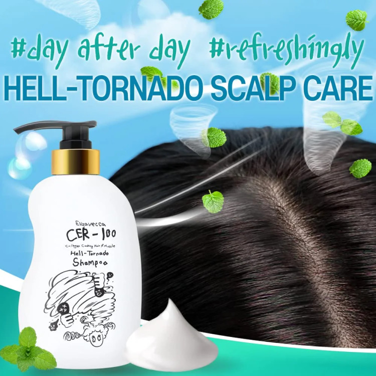 Elizavecca cer-100 collagen coating hair a+ muscle helltornado shampoo