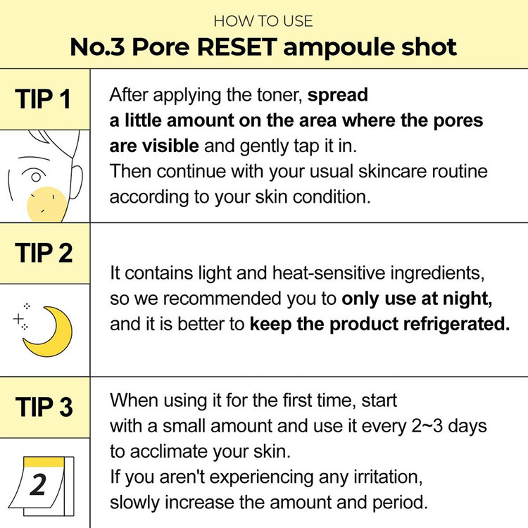 Numbuzin No.3 Pore Reset Ampoule Shot